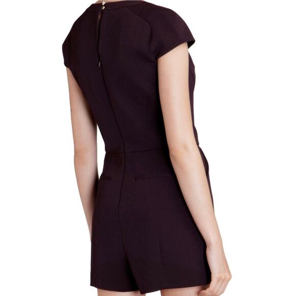 Ted Baker Nuada Cap Sleeve Deep Purple Jeweled Elegant Romper Size 4 US NWOT - Picture 9 of 15